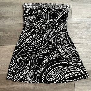 WHBM, white and black strapless dress,‎ size small